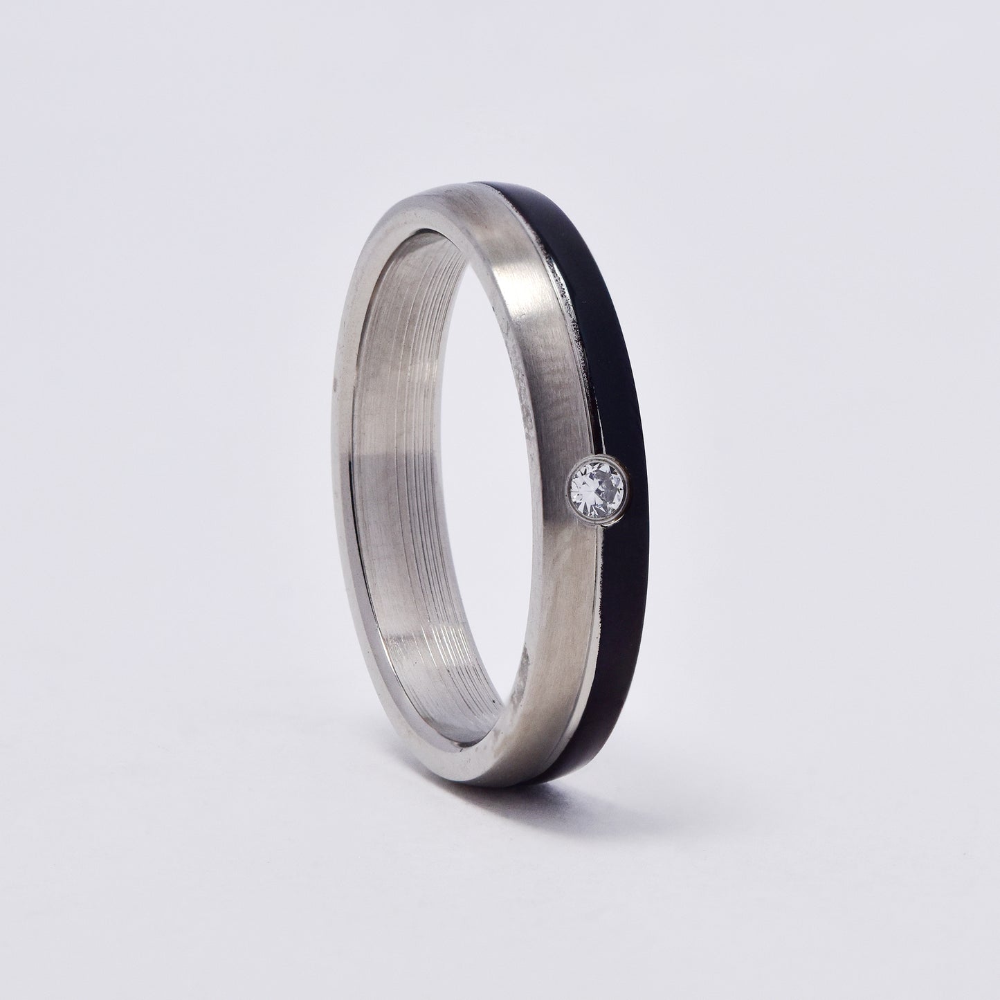 SSMR3094 - Steel 4mm two tone CZ band