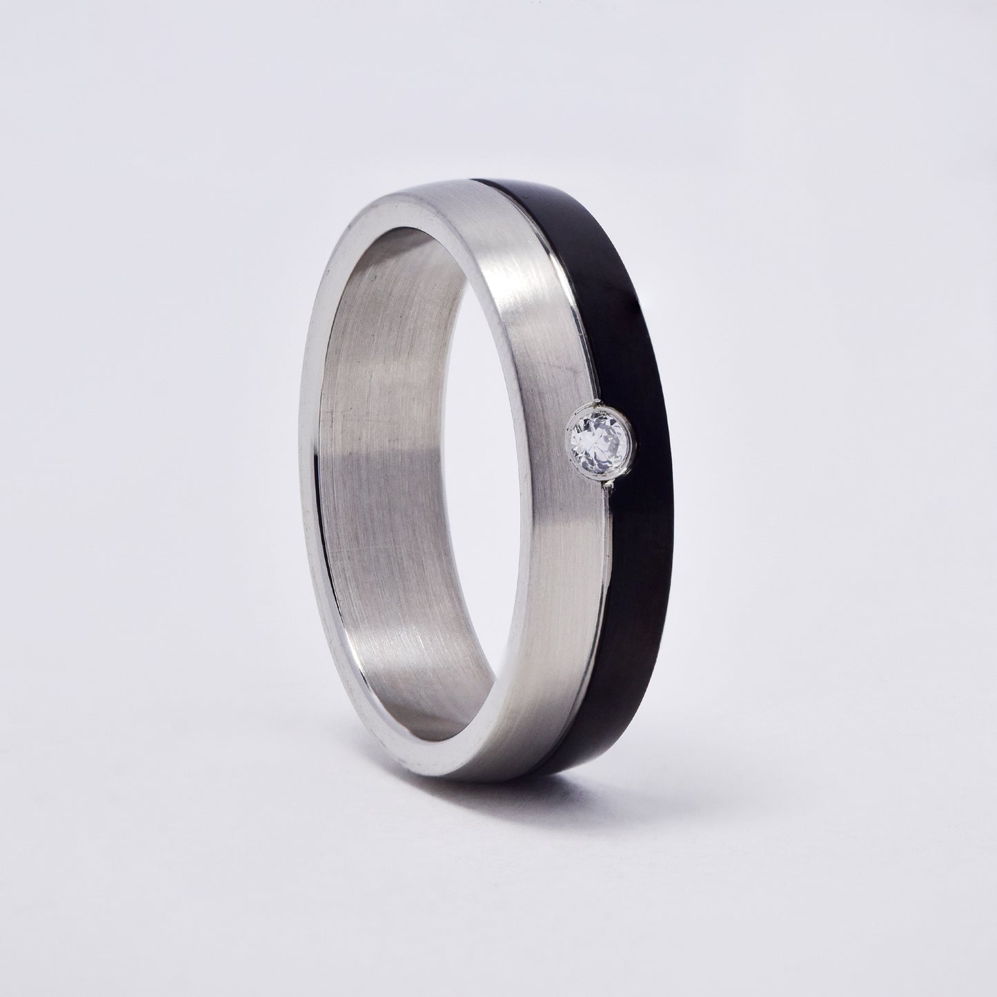 SSMR3095 - Steel 6mm two tone CZ band