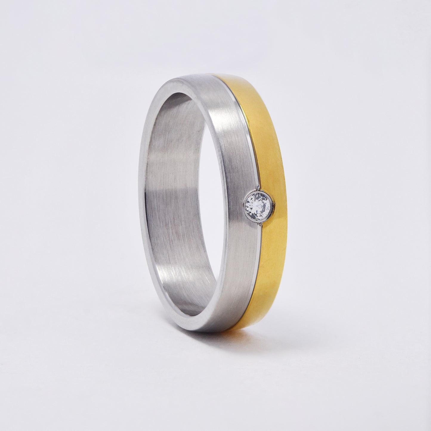 SSMR3095 - Steel 6mm two tone CZ band