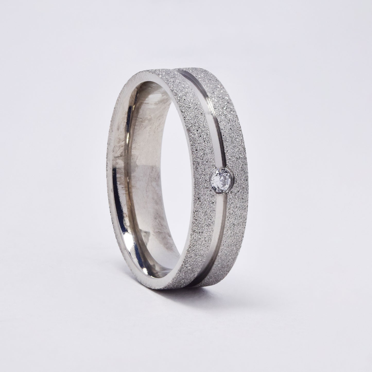 SSMR3098 - Steel 6mm glitter & CZ band