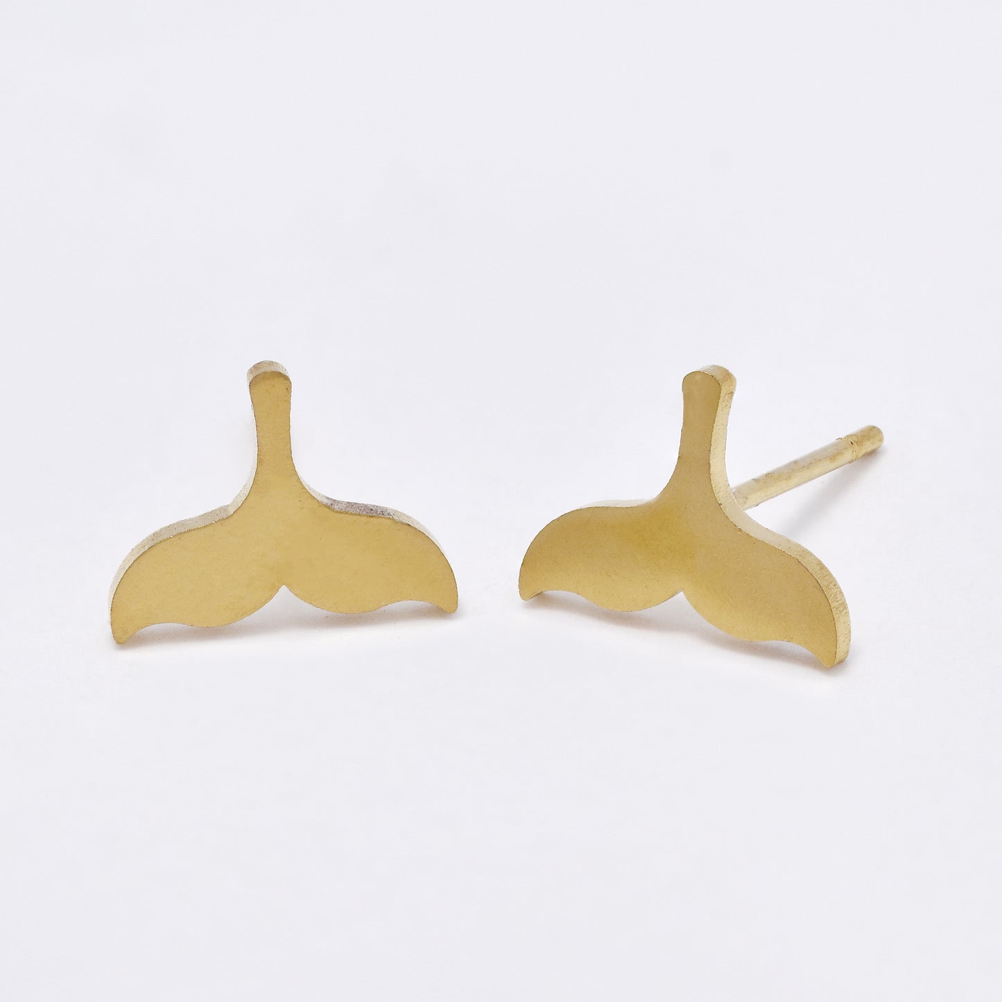 SSMST3162 - Steel whale tail necklace and earring set