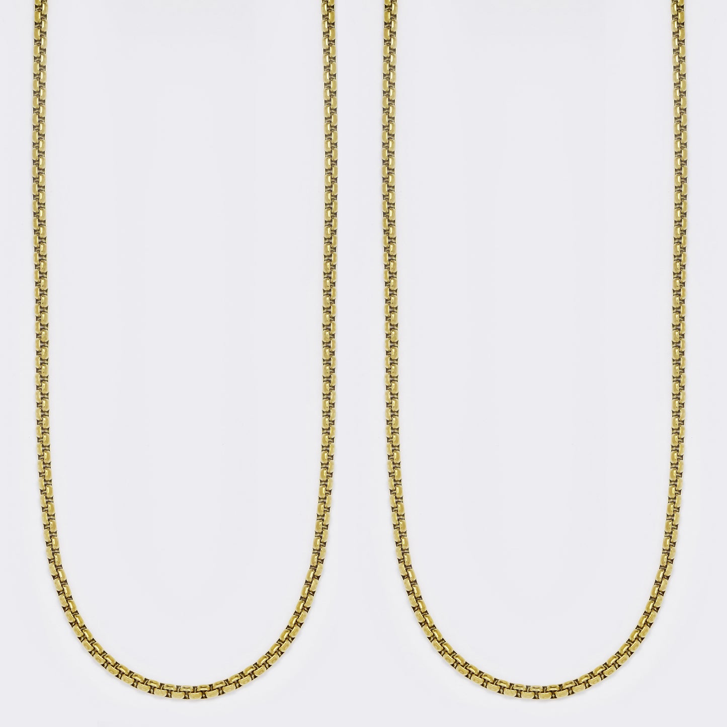 Buy 1 get 1 FREE - Stainless steel 2 pack 2mm x 60cm round box chain - SSROUNDBOX-2X60