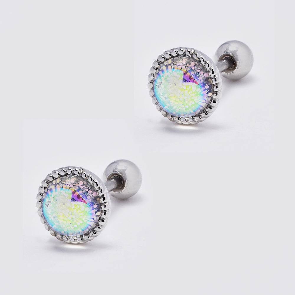 2 Pack Stainless steel galaxy twist frame piercing - SSVBJ6129-BL