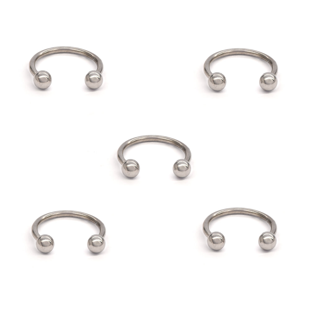 5 Pack stainless steel ball point 10mm septum ring piercing - SSVBJ6154C