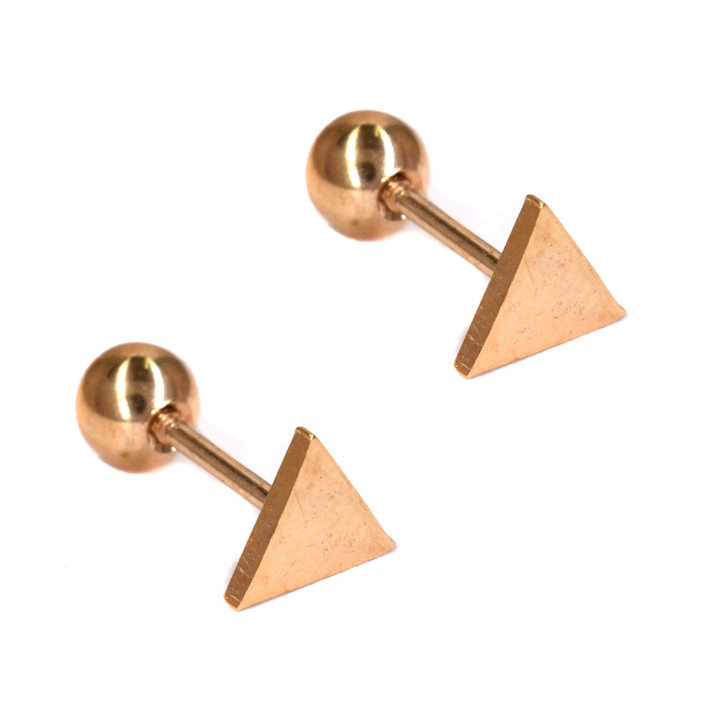 12 Pack stainless steel rose gold triangle piercing - SSVBJ9051