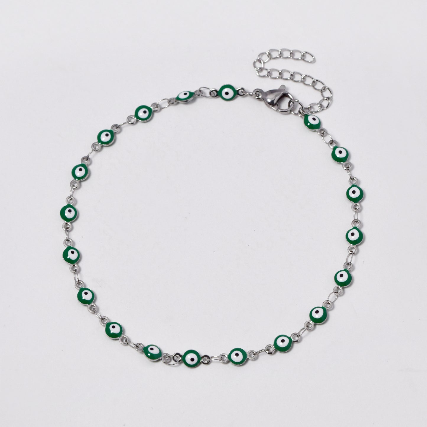 Stainless steel Evil eye multi colour anklet - SSYA4730