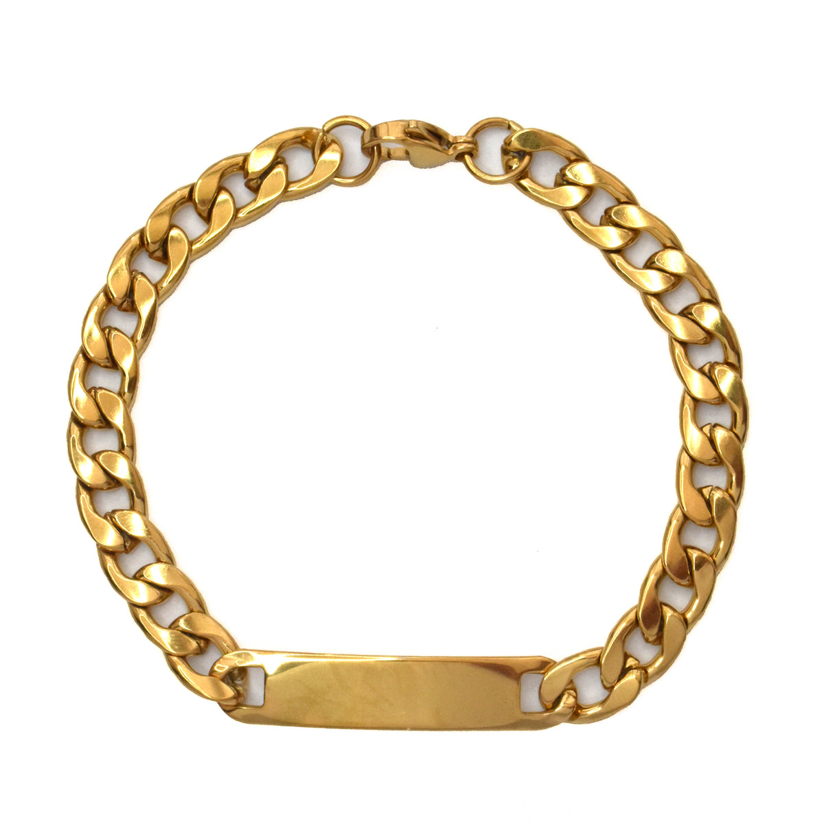 Gold Stainless steel curb ID 21cm x 8mm bracelet - SSYB3542