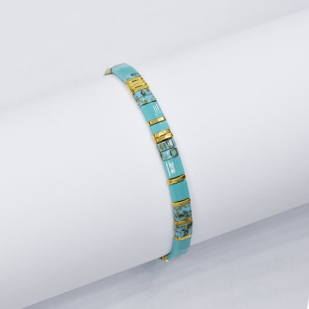Fashion stretch colour flat bead bracelet - YB4645
