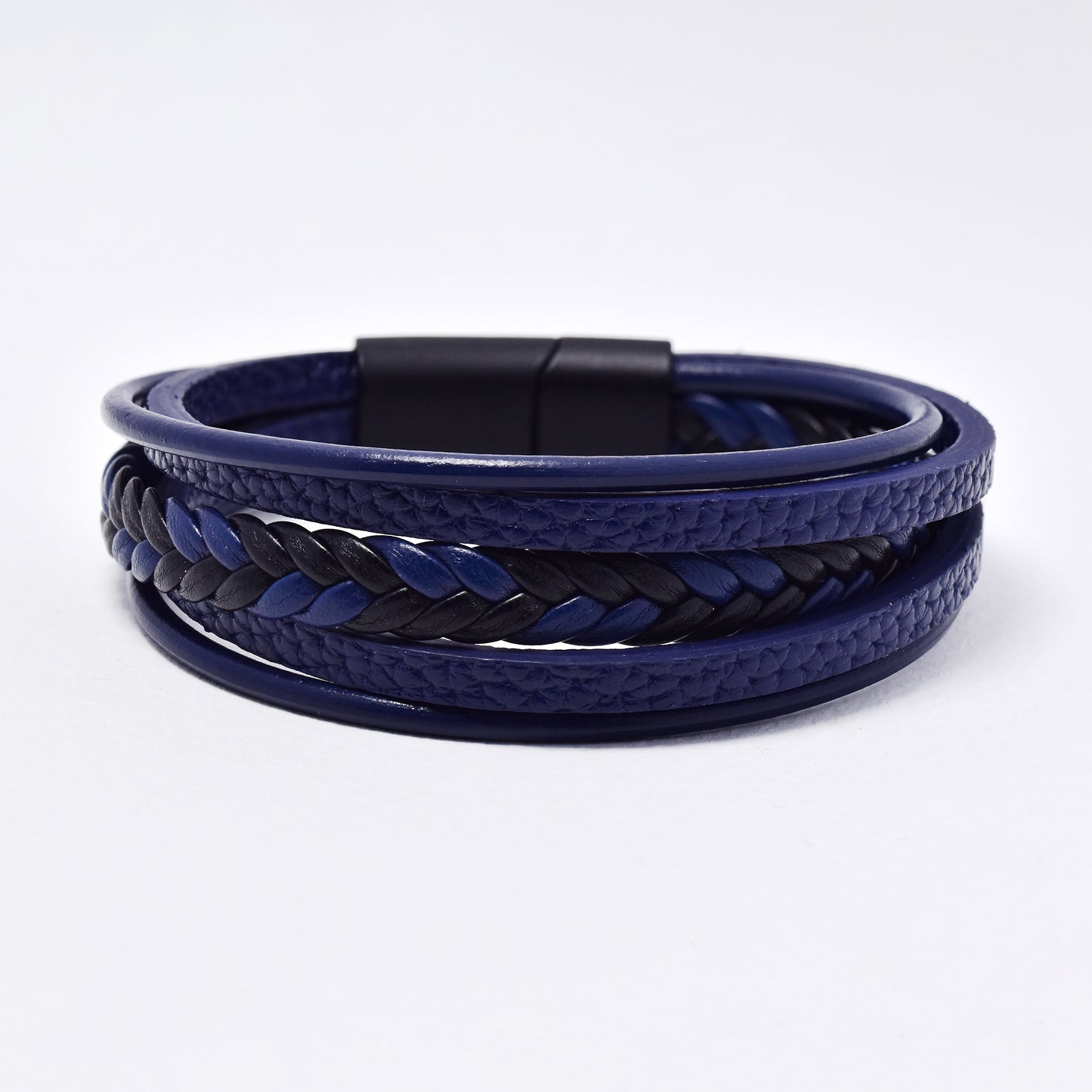 Stainless steel and leather multi strand bracelet - SSYB5474