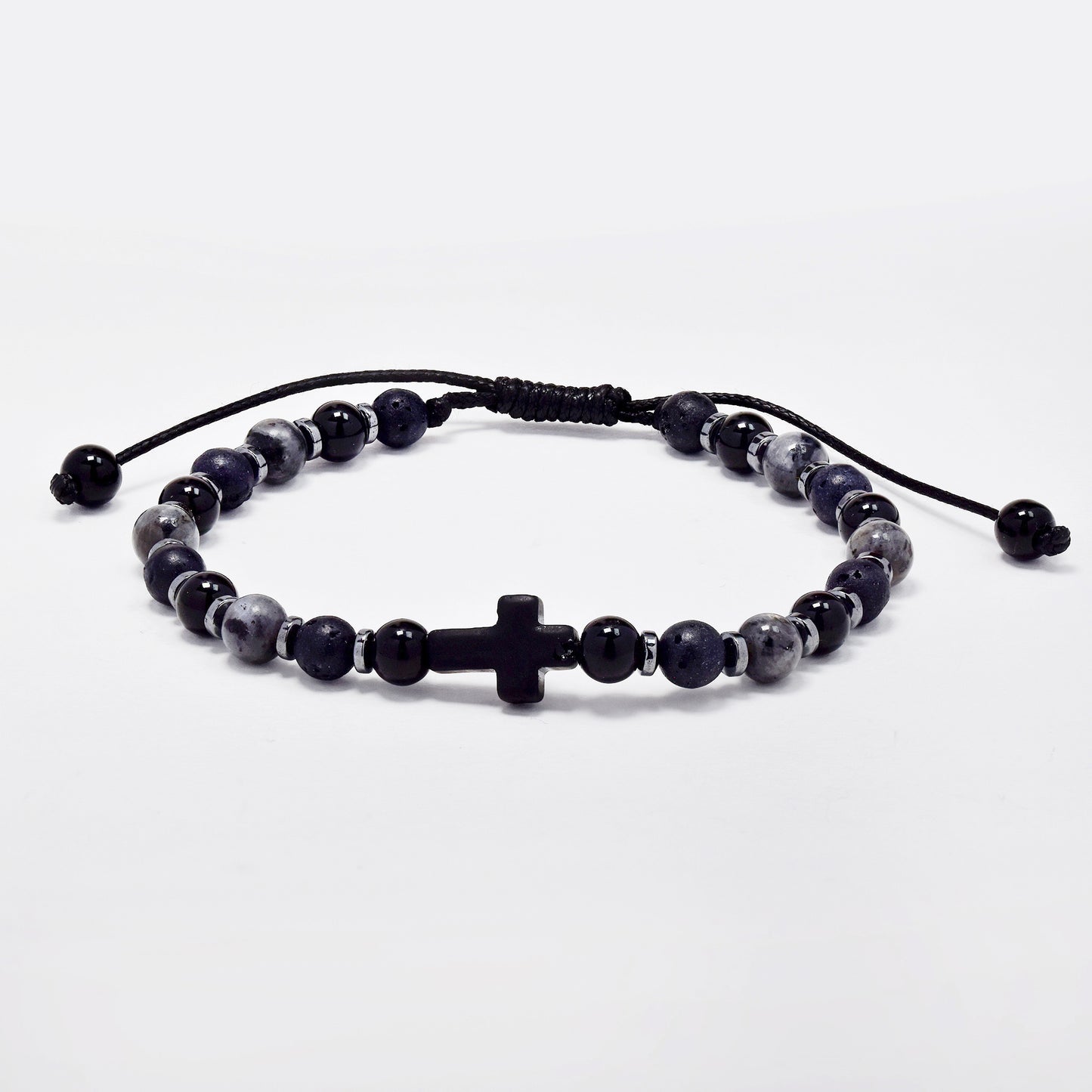 Natural stone and cross adjustable bracelet - SSYB5788