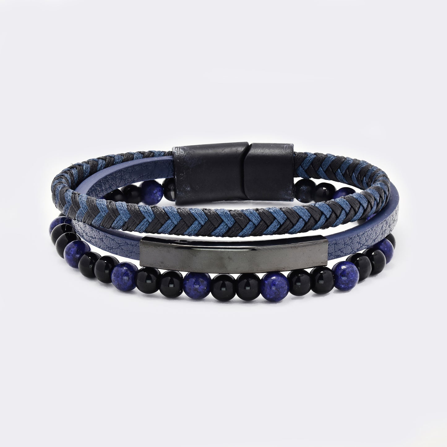 Steel and leather bracelet - SSYB5817