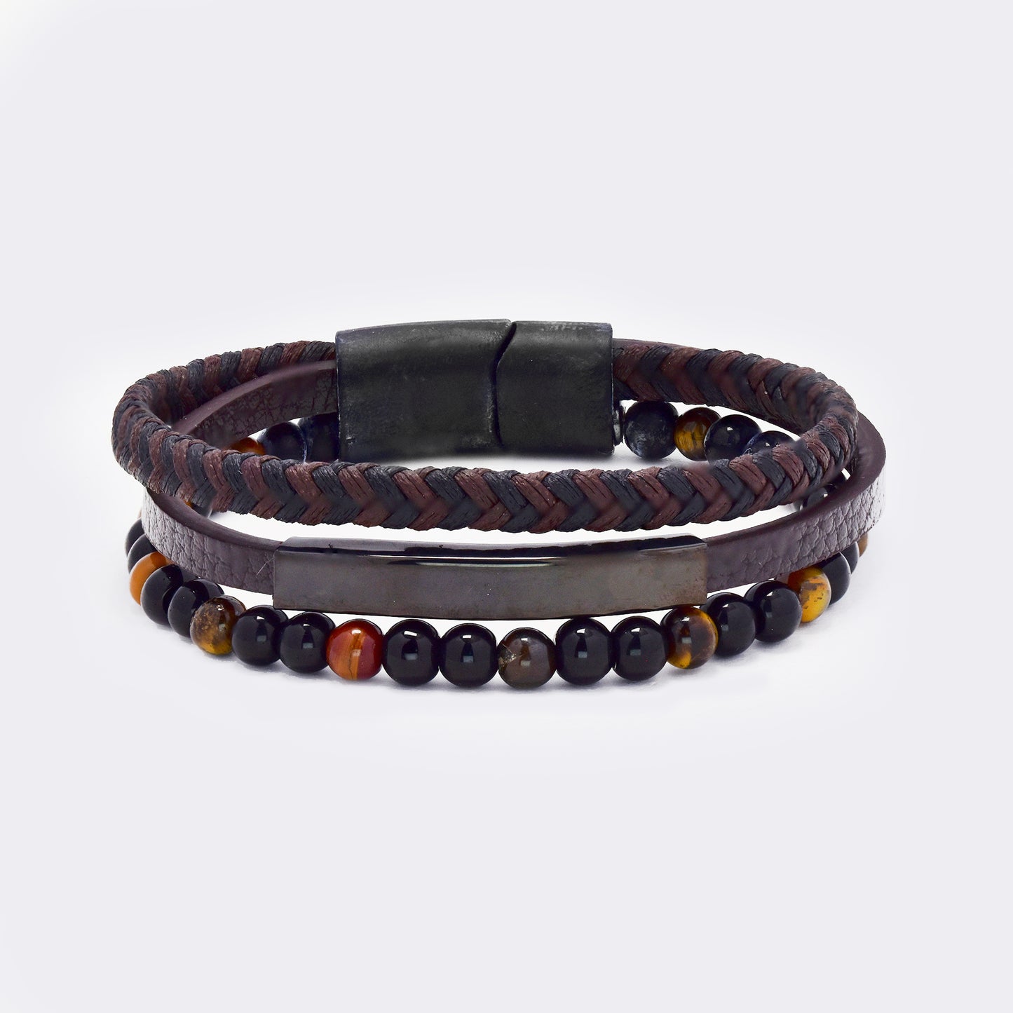 Steel and leather bracelet - SSYB5817