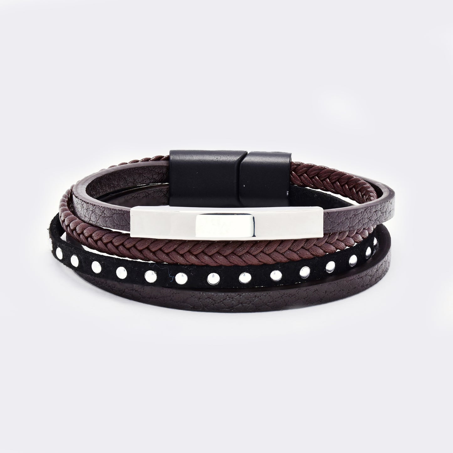 Steel and leather bracelet - SSYB5824