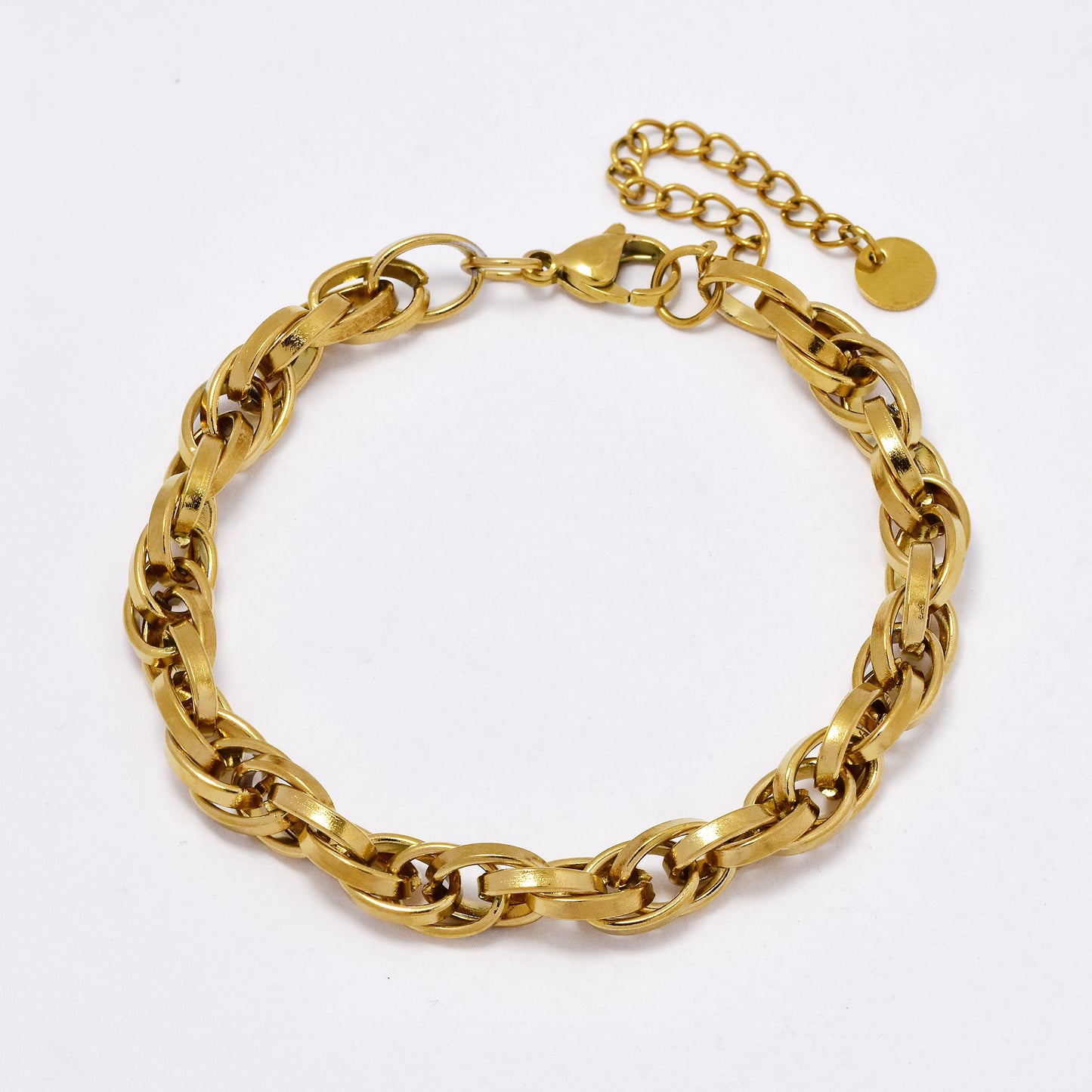 SSYB5996 - St Steel 18cm + 5cm fancy link statement bracelet