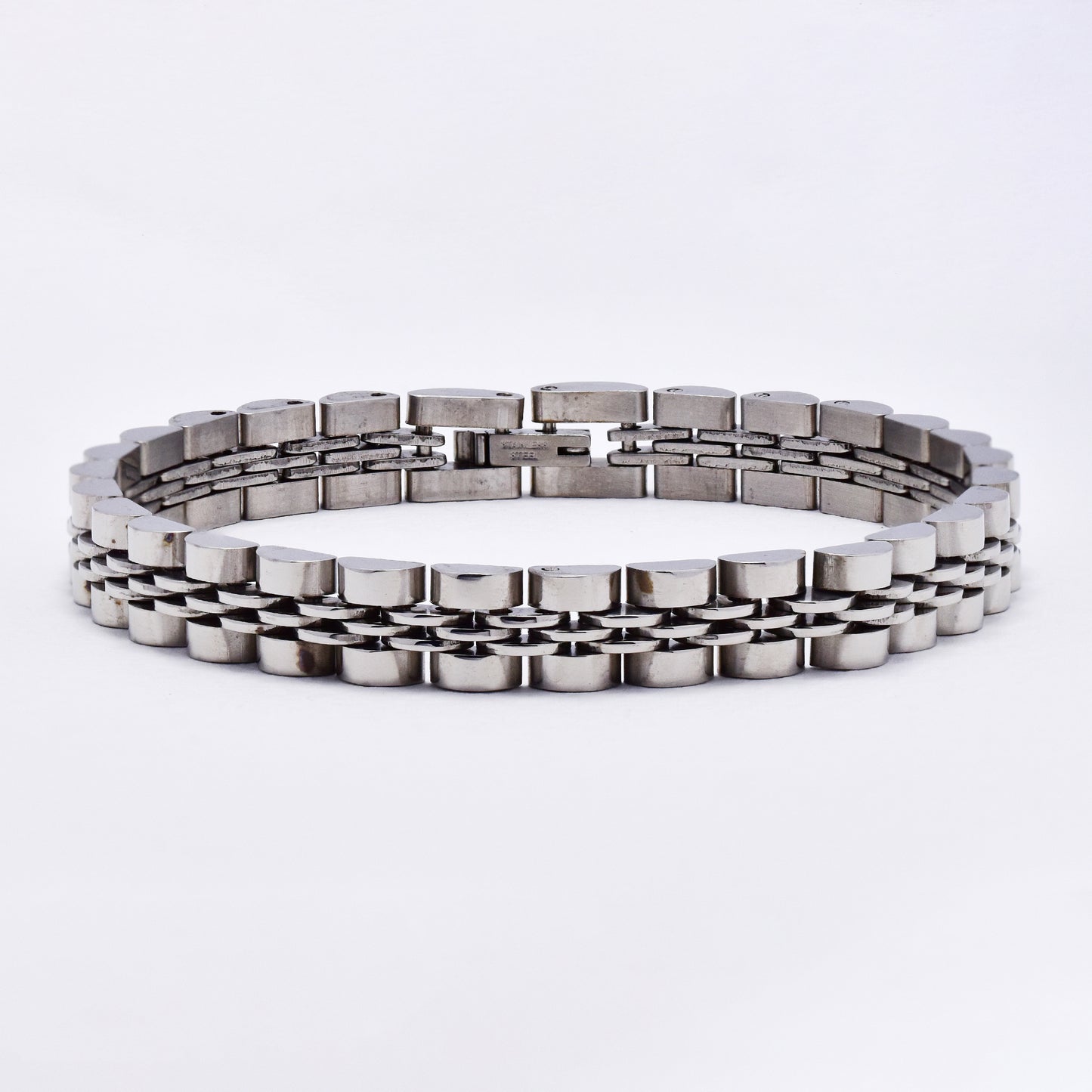 SSYB6100 - St Steel 21cm x 8mm watchband bracelet