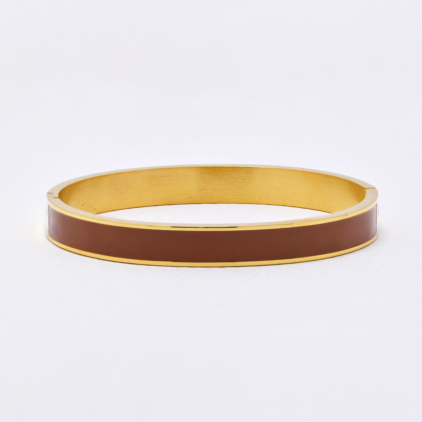 SSYB6291 - St Steel 65mm x 55mm x 8mm hinged bangle with colour enamel strip