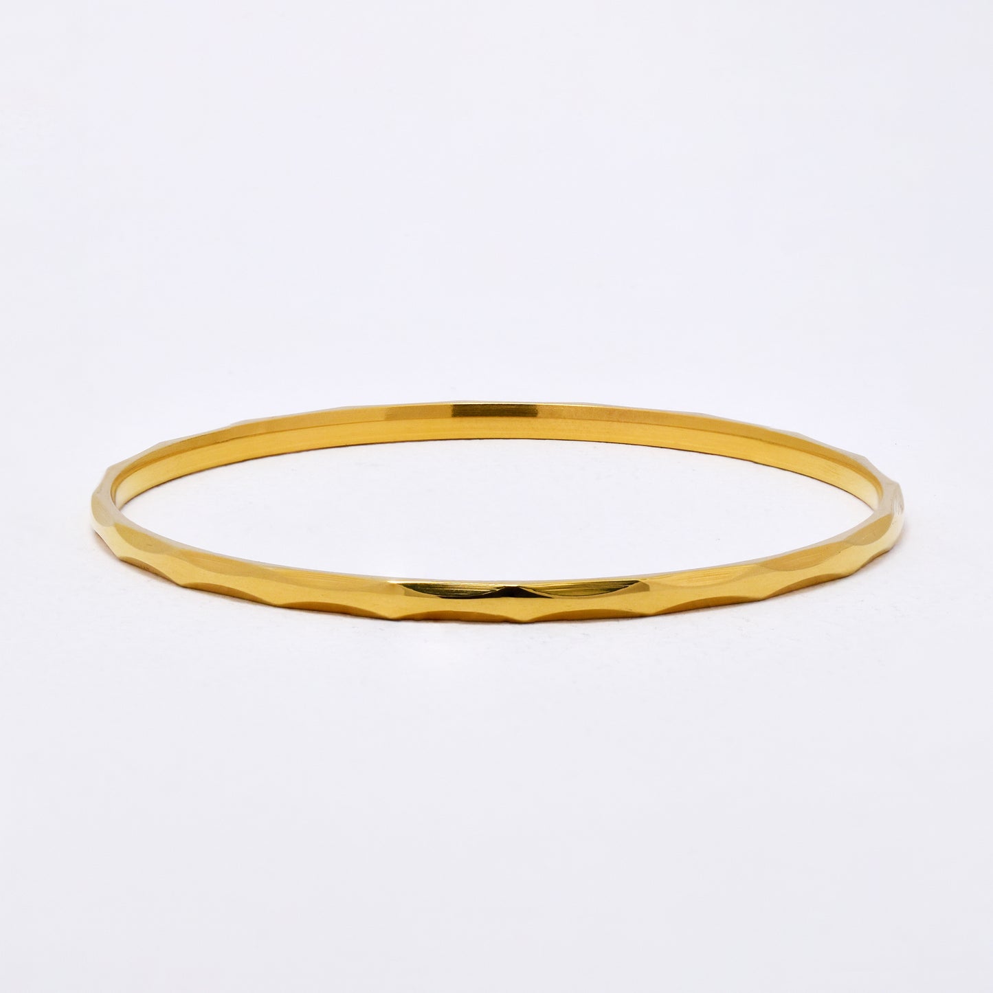 SSYB6296 - St Steel 64mm x 3mm facet bangle