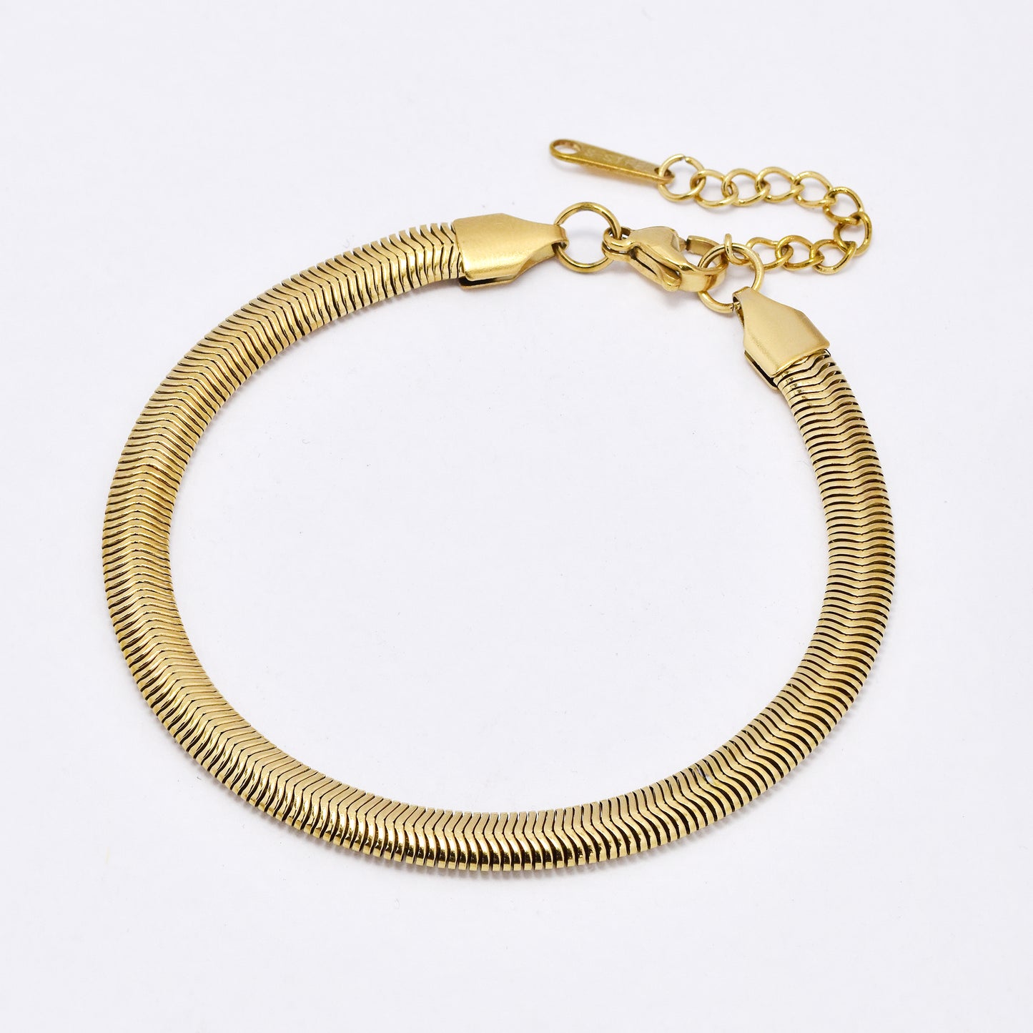 SSYB6370 - Steel 17cm + 3cm x 5mm snake bracelet