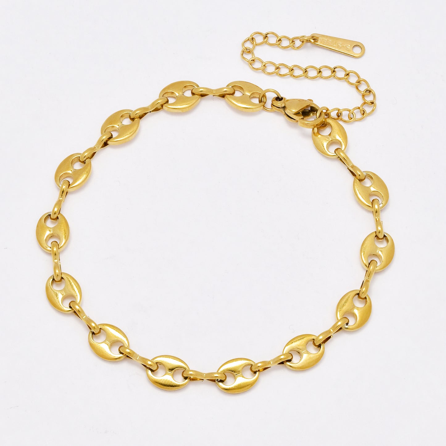 SSYB6493 - St Steel 17cm + 5cm x 6mm gucci link bracelet