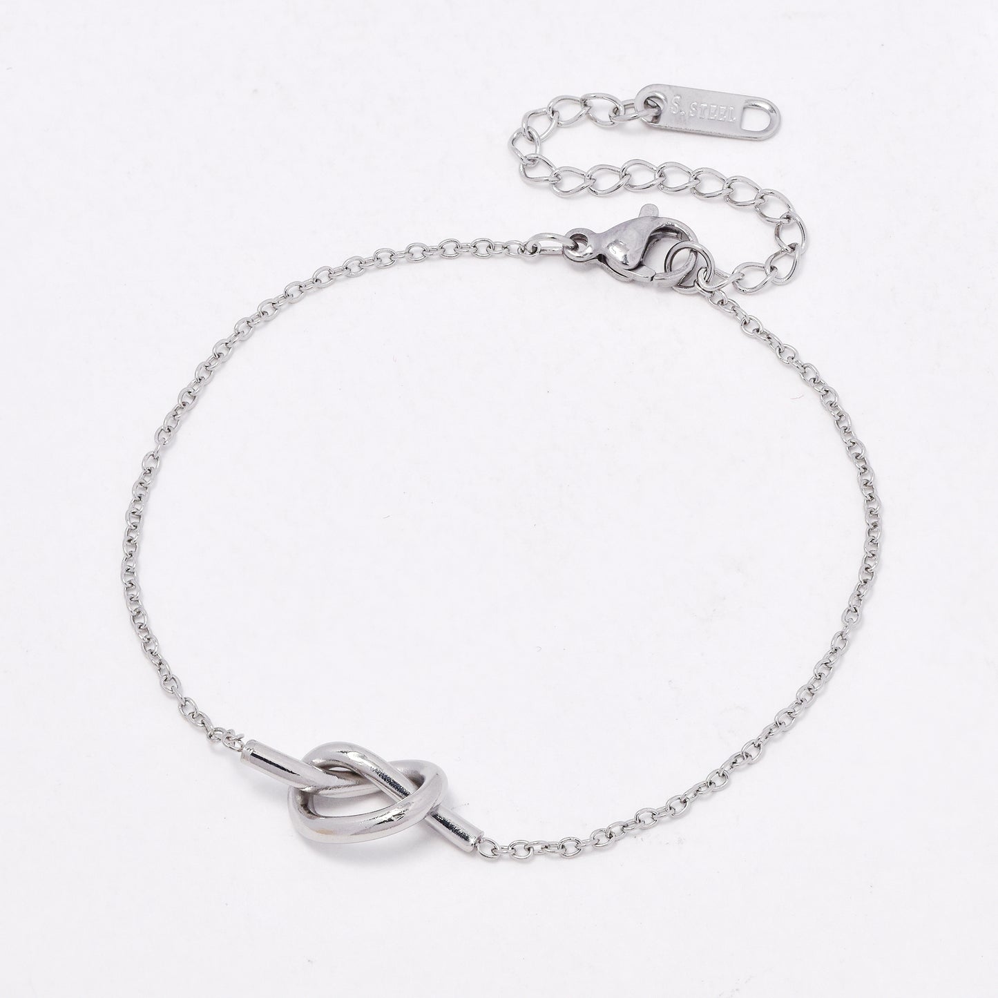 SSYB6545 - St Steel 18cm + 4.5cm single knot bracelet