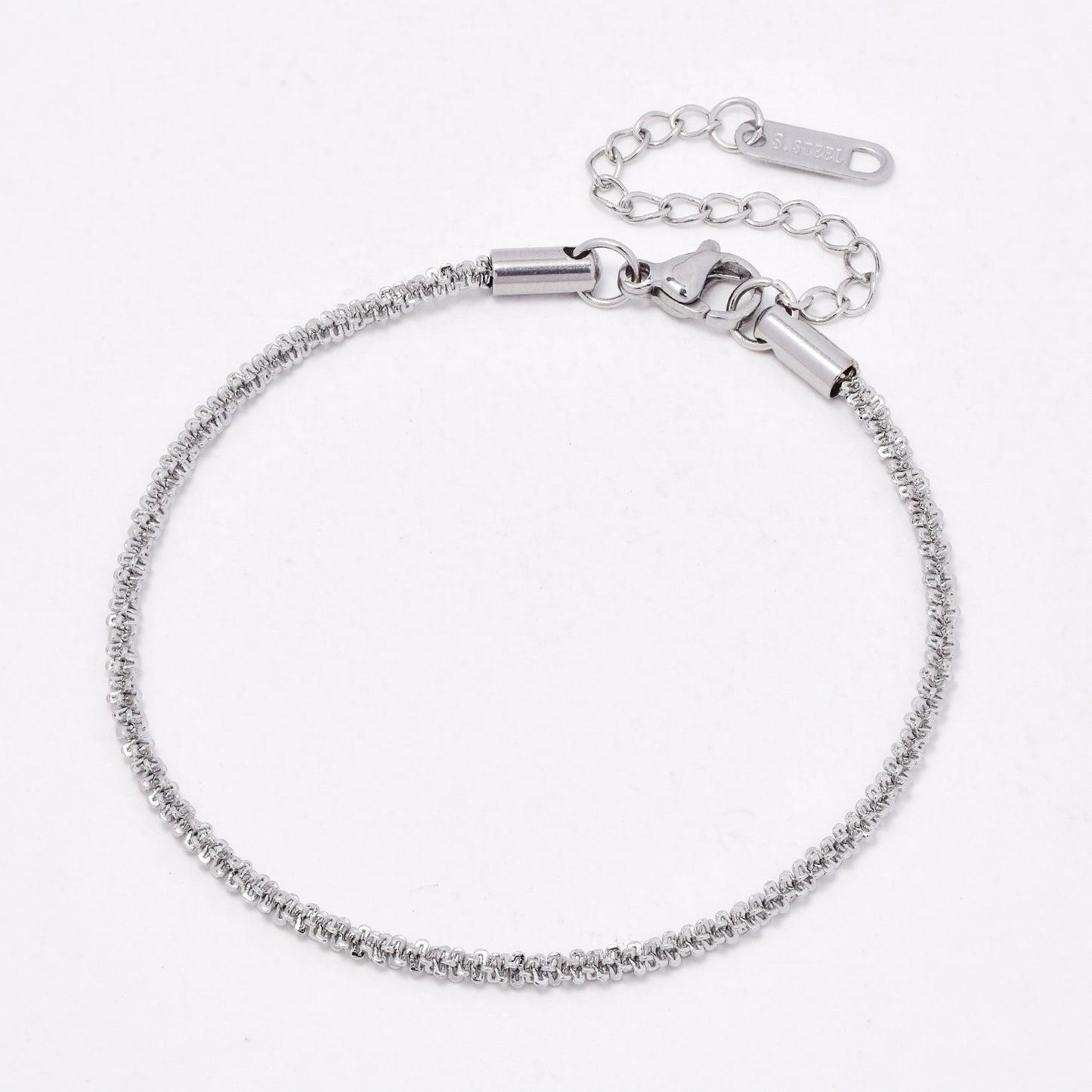 SSYB6549 - St Steel 17cm + 4.5cm x 2.5mm fancy link bracelet