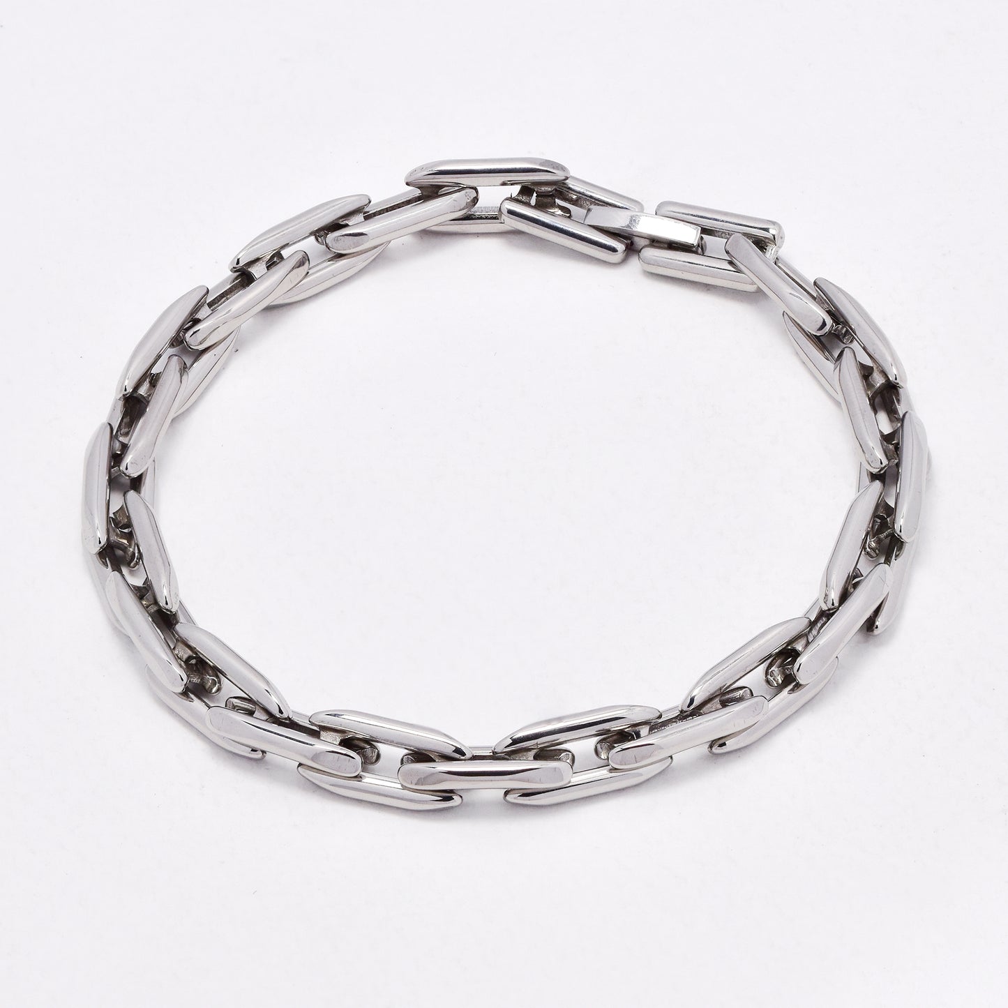 SSYB6573 - St Steel 21cm x 7mm thick link bracelet