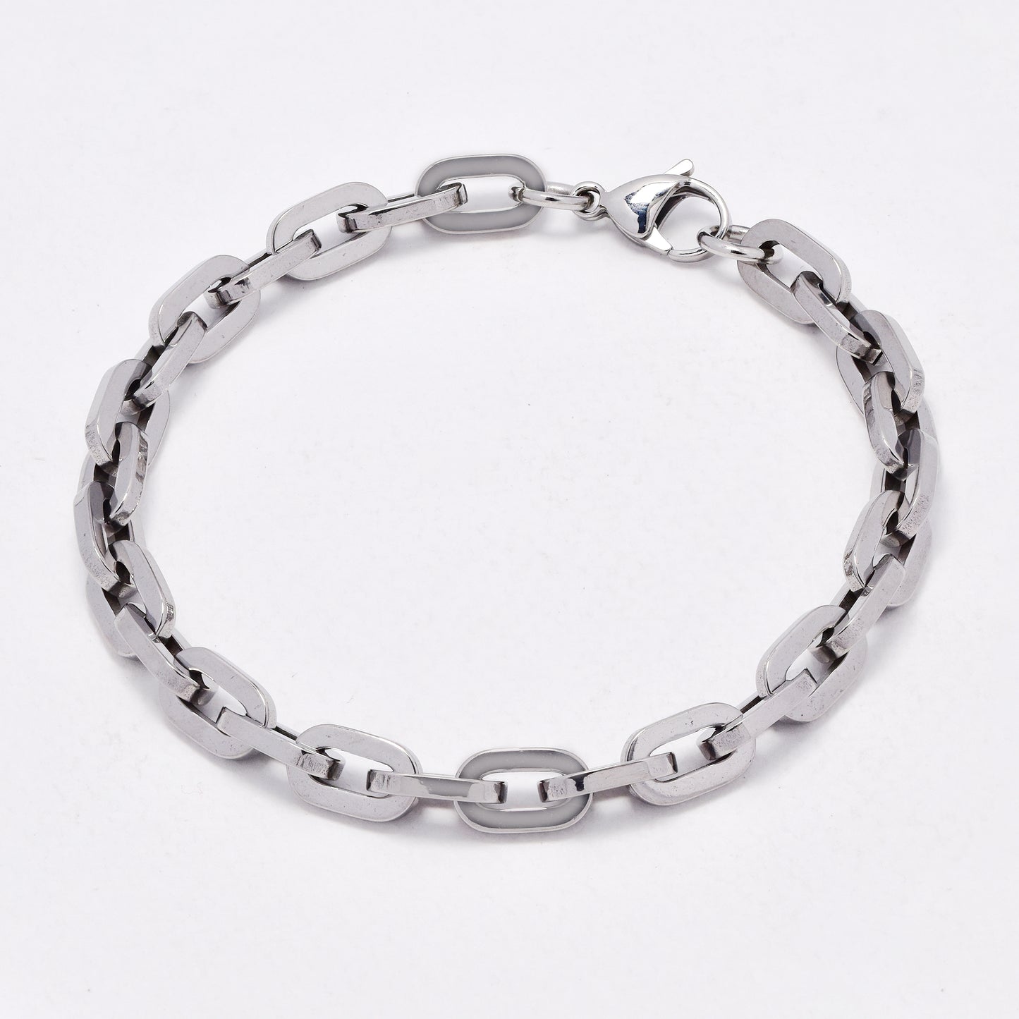 SSYB6577 - St Steel 21.5mm x 7mm oval link bracelet