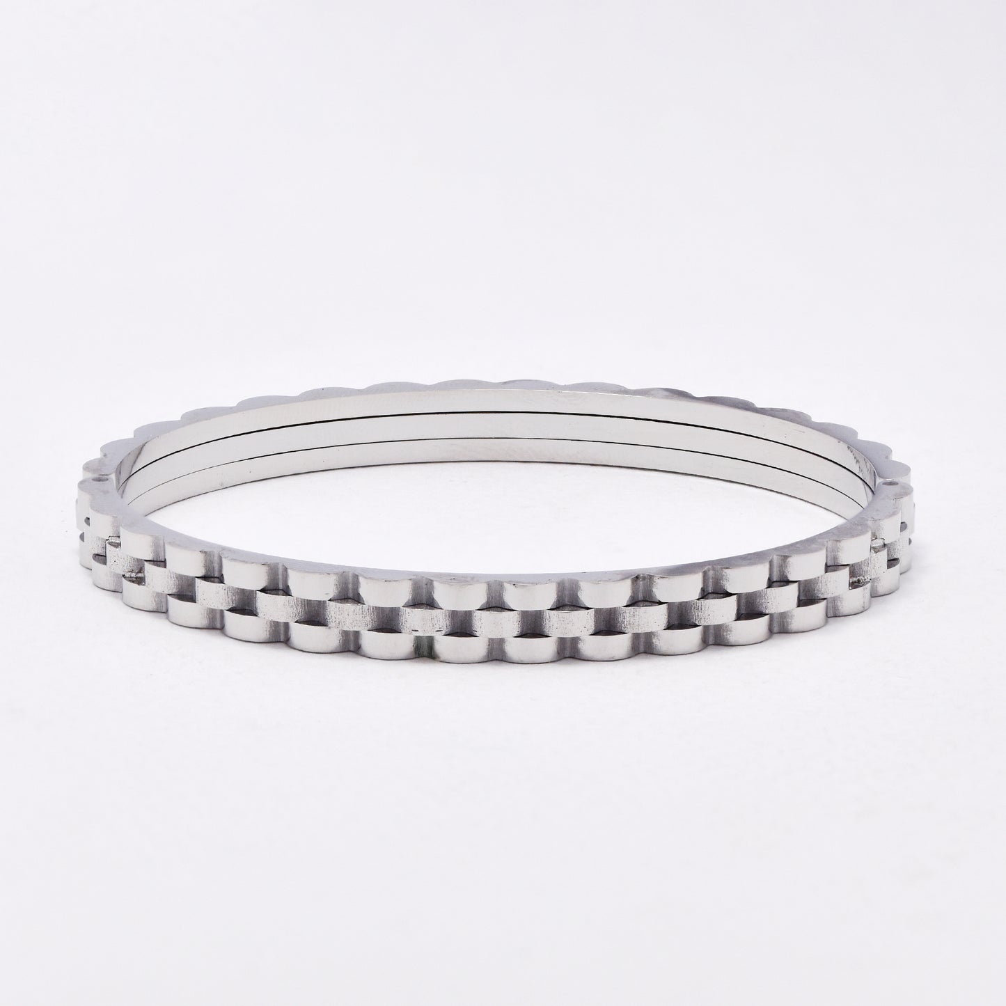 SSYB6616 - St Steel 65mm x 56mm x 6mm watch strap hinged bangle