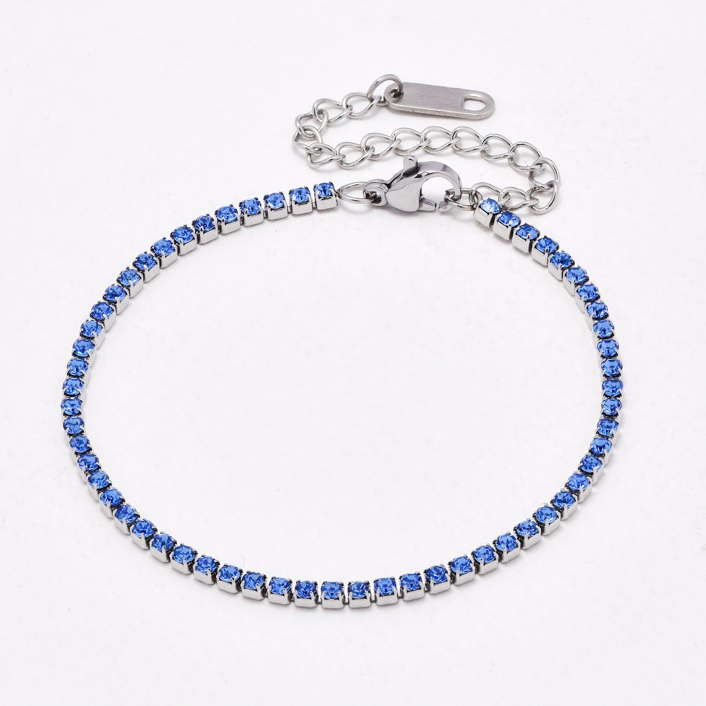 SSYB6623 - St Steel 16.5cm + 5cm x 2mm tennis bracelet