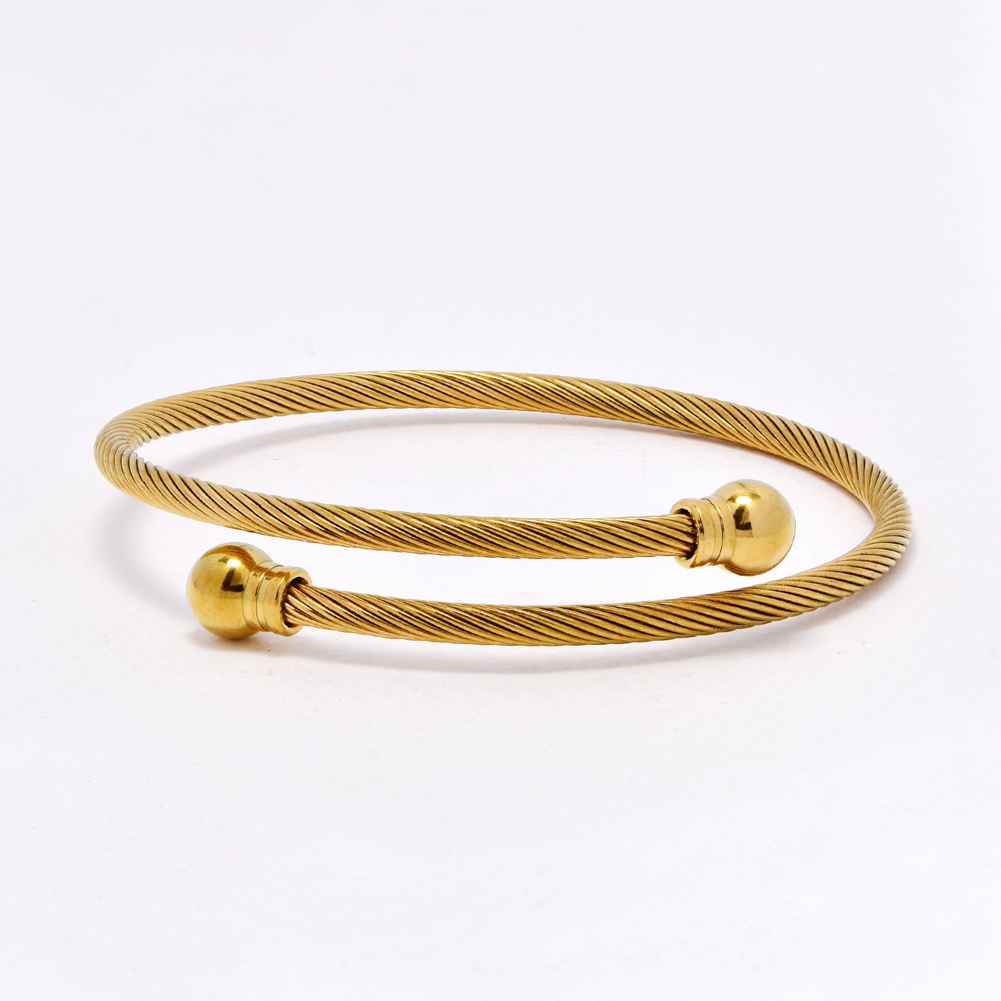 SSYB6762 - St Steel 3mm wide wire wrap bangle