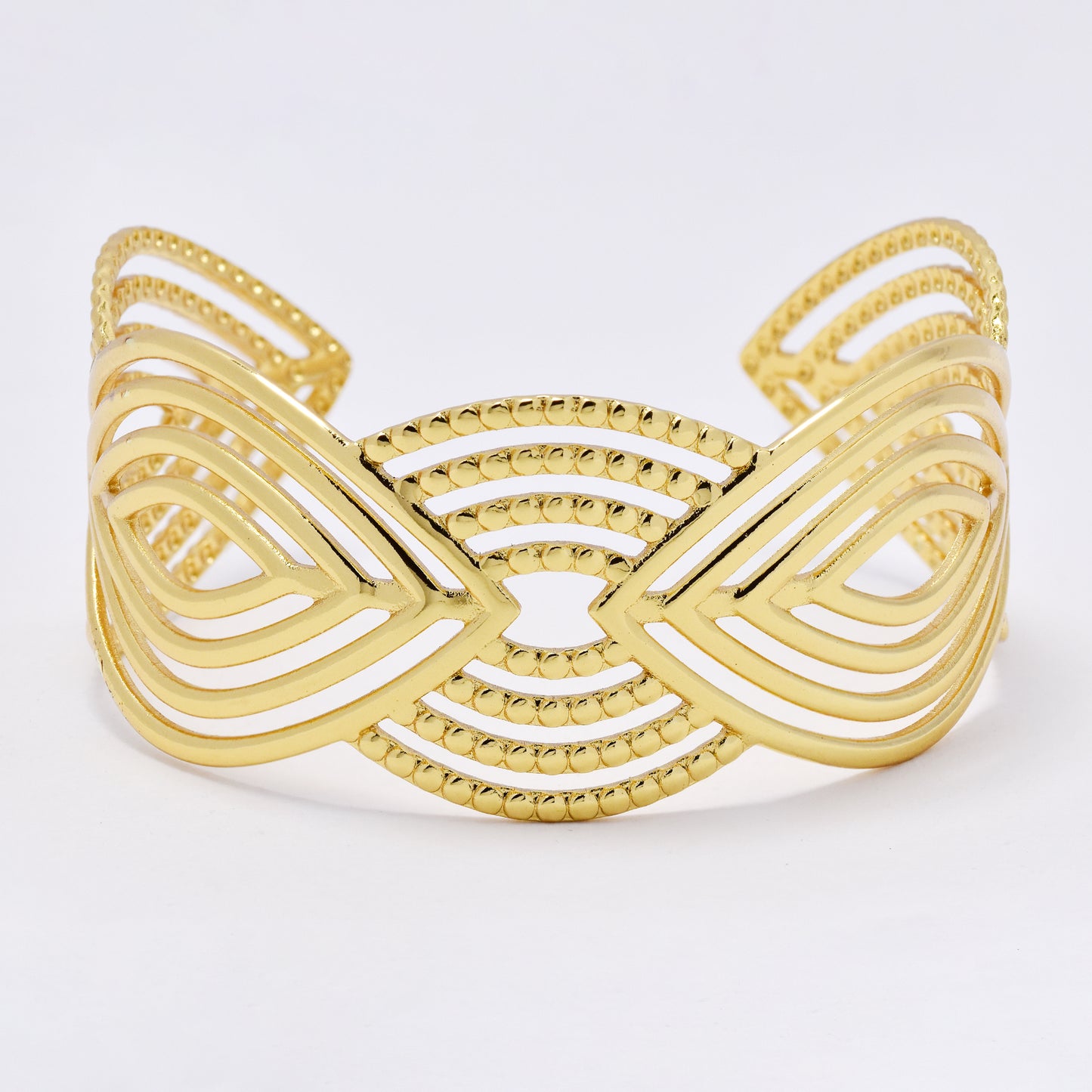 SSYB6845 - Steel line detail cuff bangle