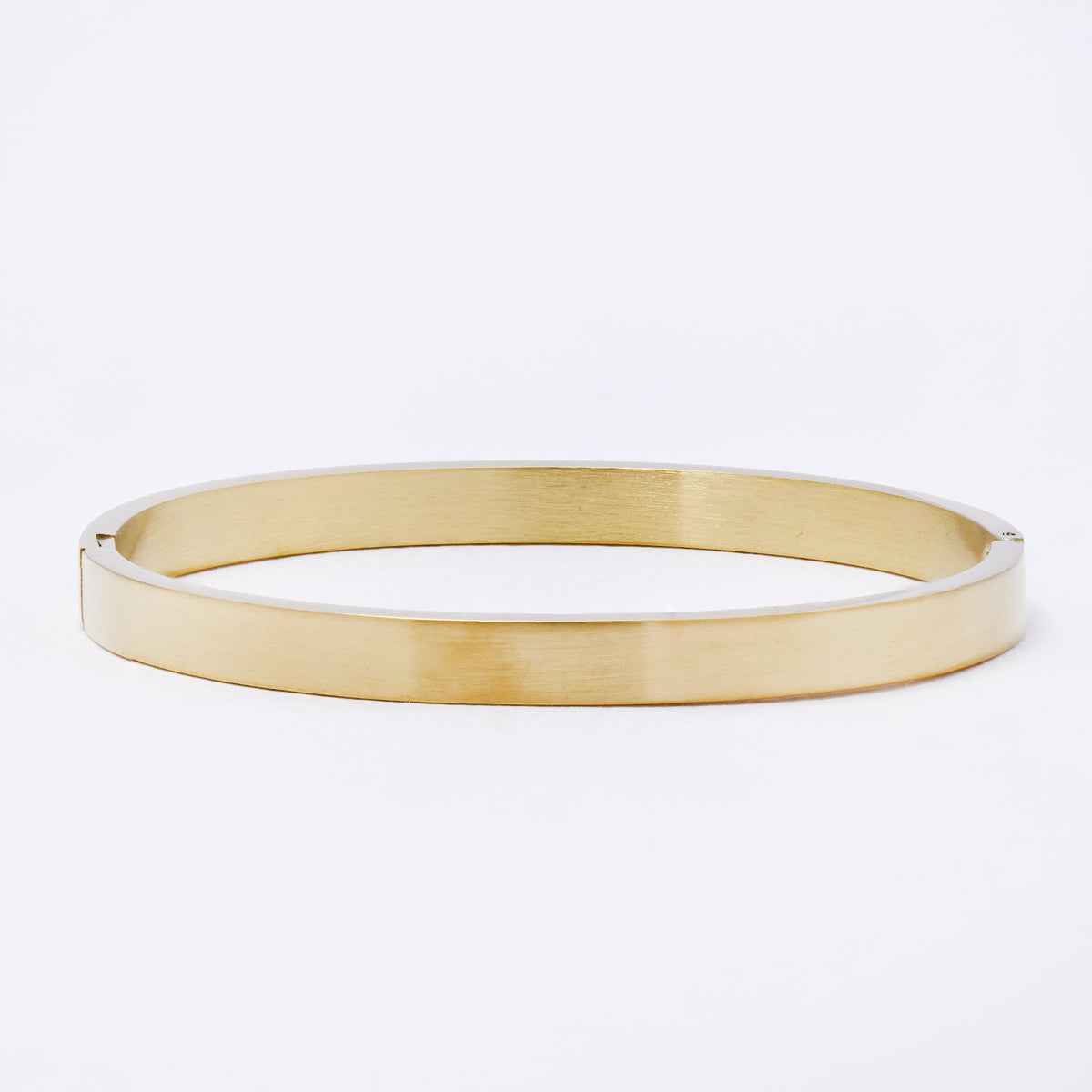 SSYB7243 - Steel 61mm x 49mm x 6mm brushed flat hinged bangle