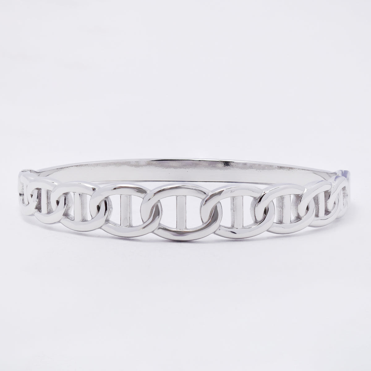 SSYB7261 - Steel 60mm x 49mm x 10.5mm mariner hinged bangle
