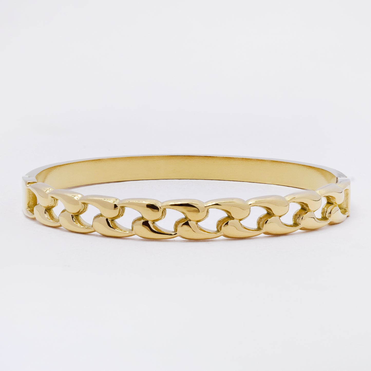 SSYB7265 - Steel 60mm x 50mm x 7mm waterdrop hinged bangle