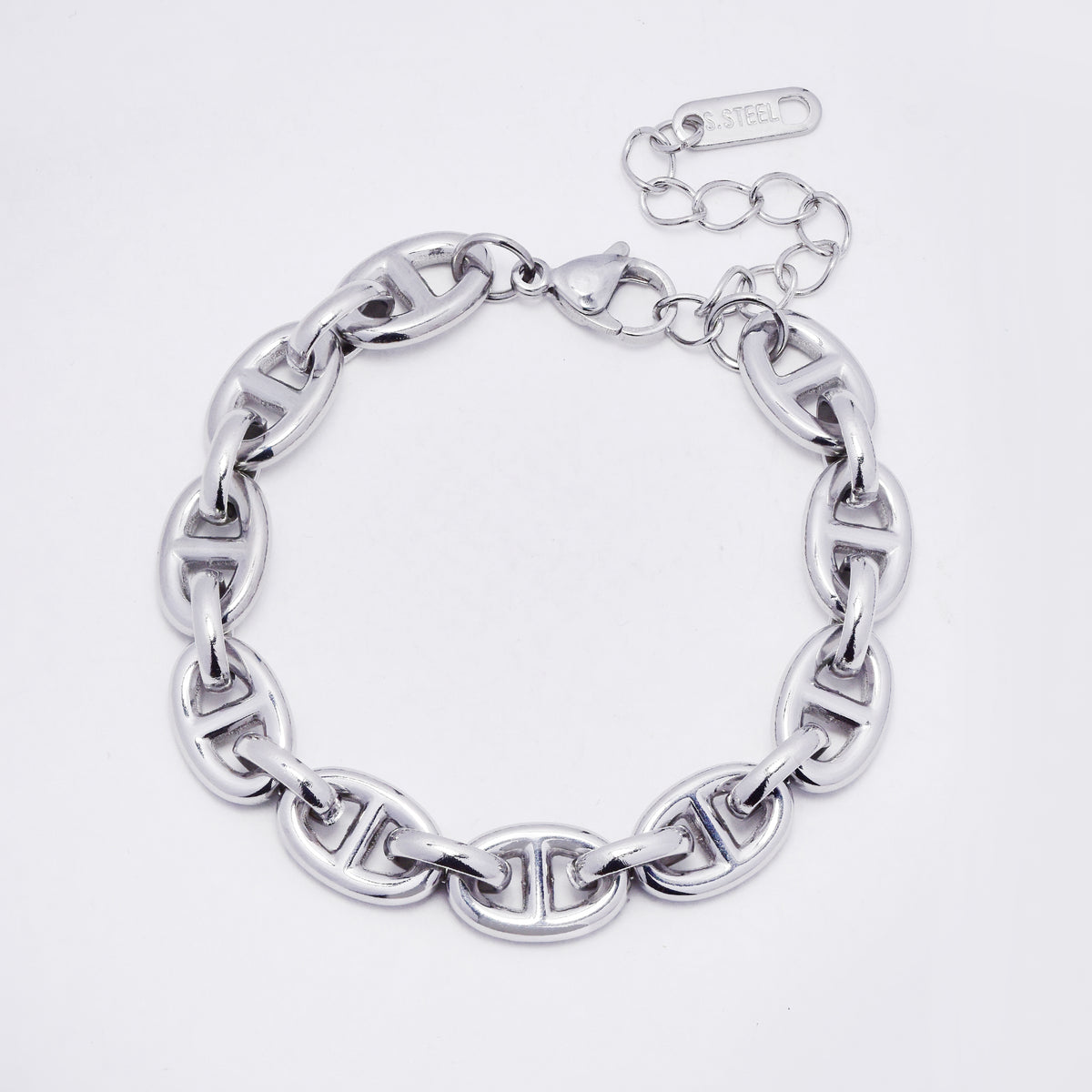 SSYB7283 - Steel 16cm + 4cm mariner link bracelet