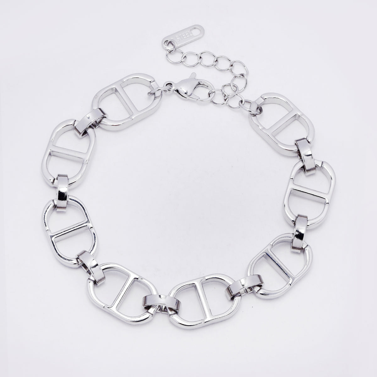 SSYB7284 - Steel 17cm + 4cm mariner link bracelet