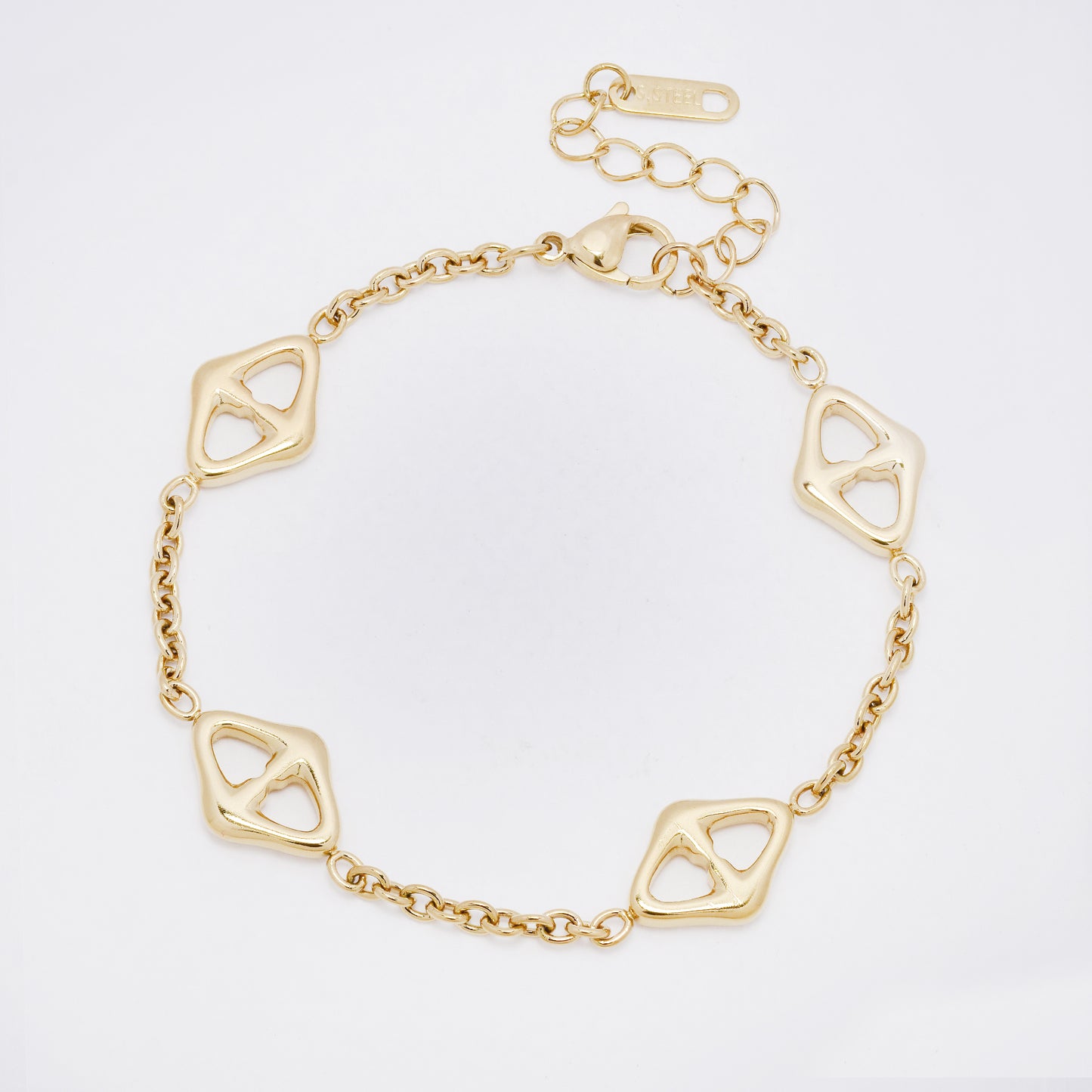 SSYB7286 - Steel 18cm + 4cm mariner & anchor link bracelet