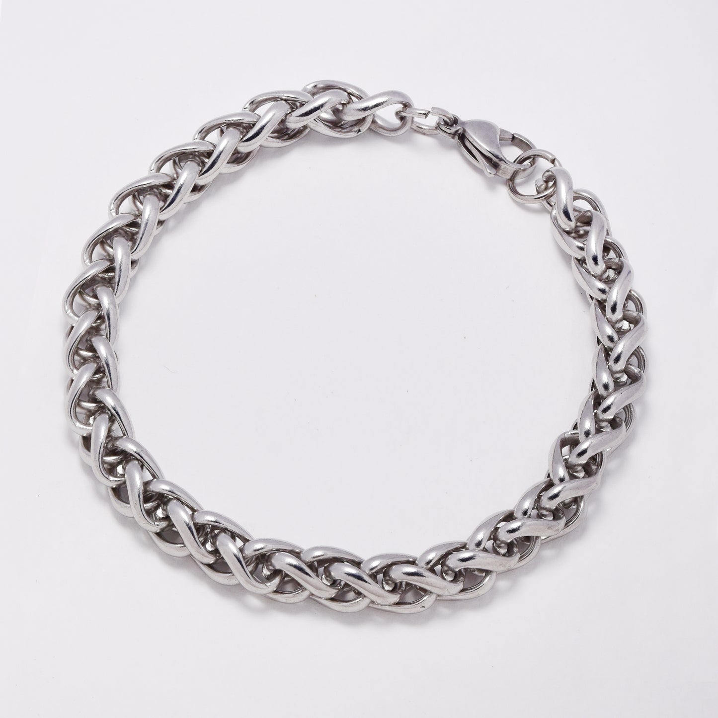 SSYB7386 - Steel 23cm x 8mm interlinked bracelet