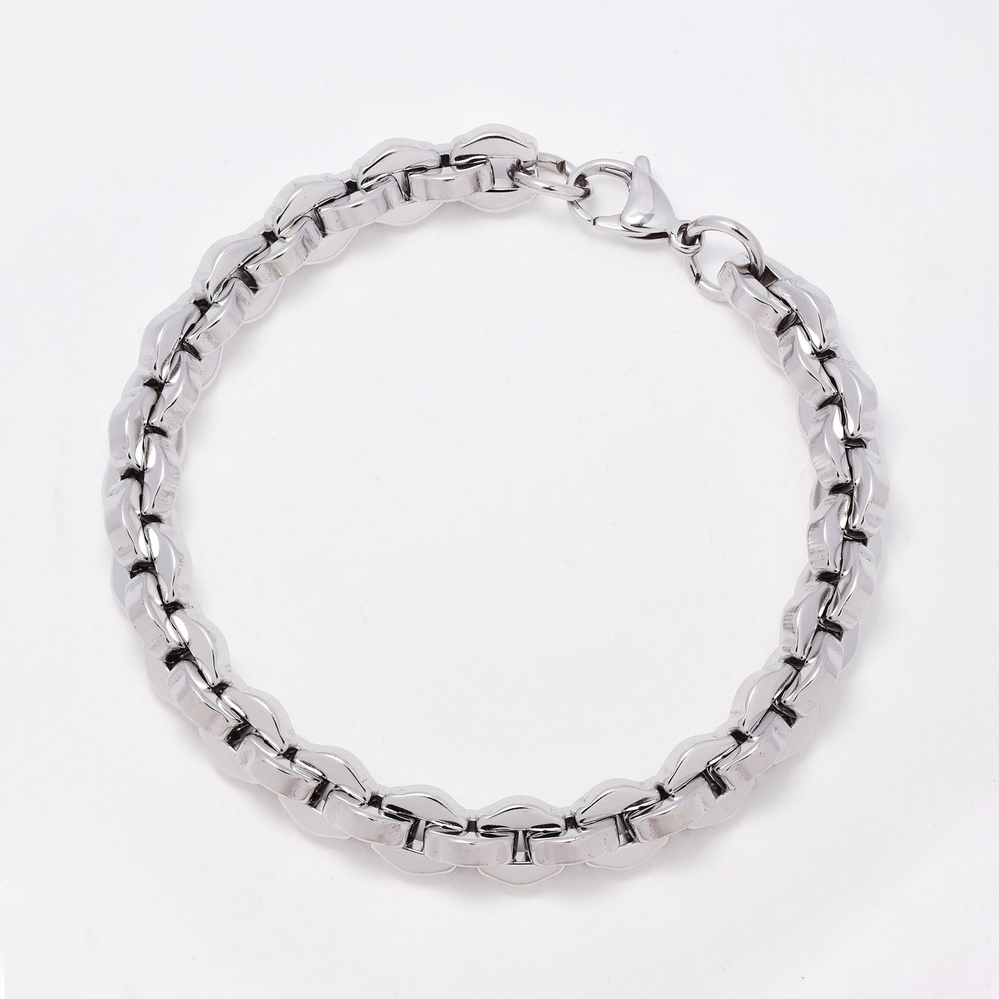 SSYB7775 - Steel 22cm x 8.5mm statement round link bracelet