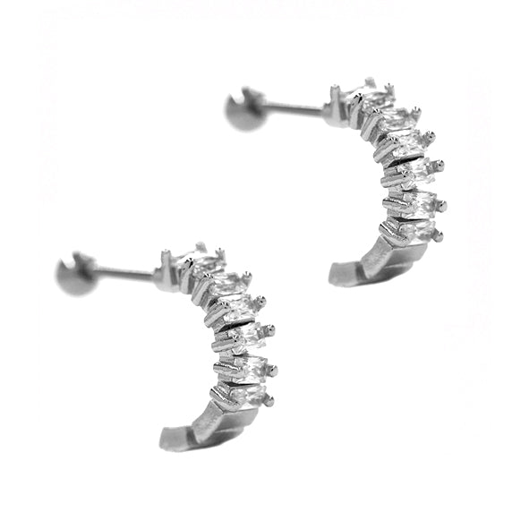 2 Pack Stainless steel cubic zirconia C shaped piercing - SSYBJ1842