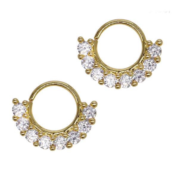 2 Pack 8 crystal fan septum piercing - YBJ2307