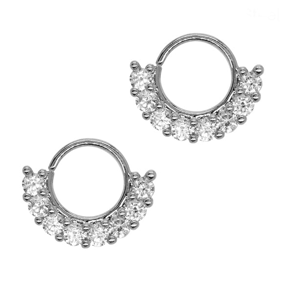 2 Pack 8 crystal fan septum piercing - YBJ2307