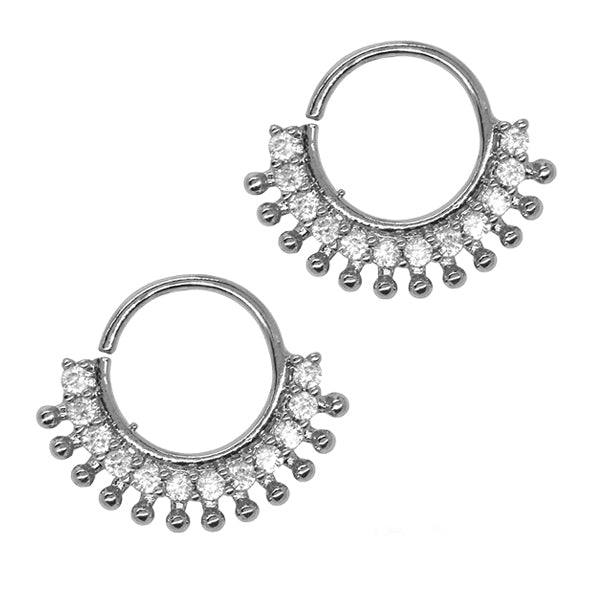 2 Pack crystal spiked fan septum piercing - YBJ2308