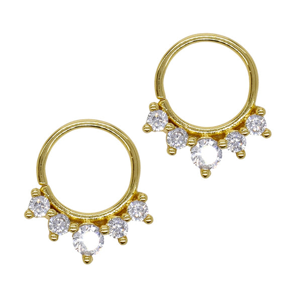 2 Pack 5 crystal spike fan septum piercing - YBJ2313