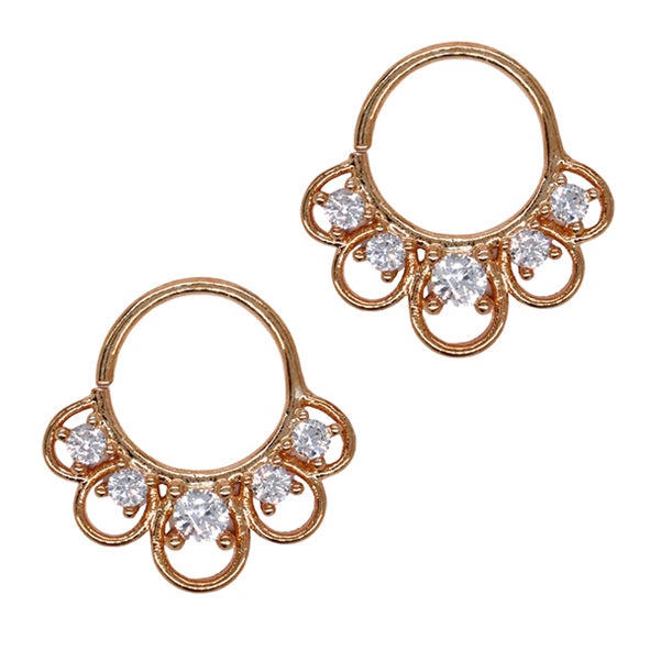 2 Pack 5 looped CZ septum piercing - YBJ2314