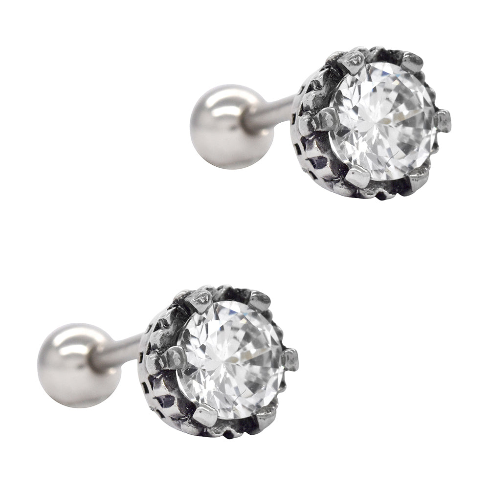 2 Pack Stainless steel cubic zirconia stone piercing - SSYBJ3369