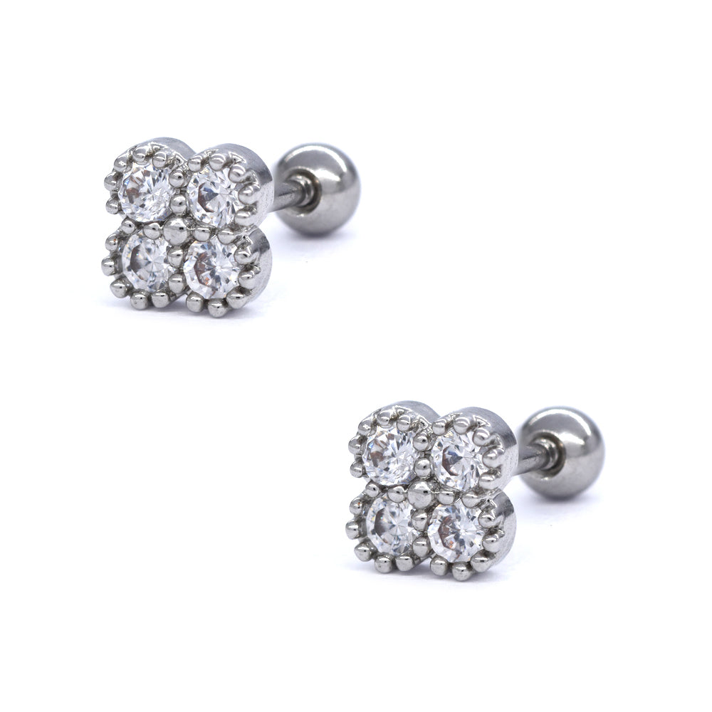 2 Pack Stainless steel flower ear piercing - SSYBJ4055