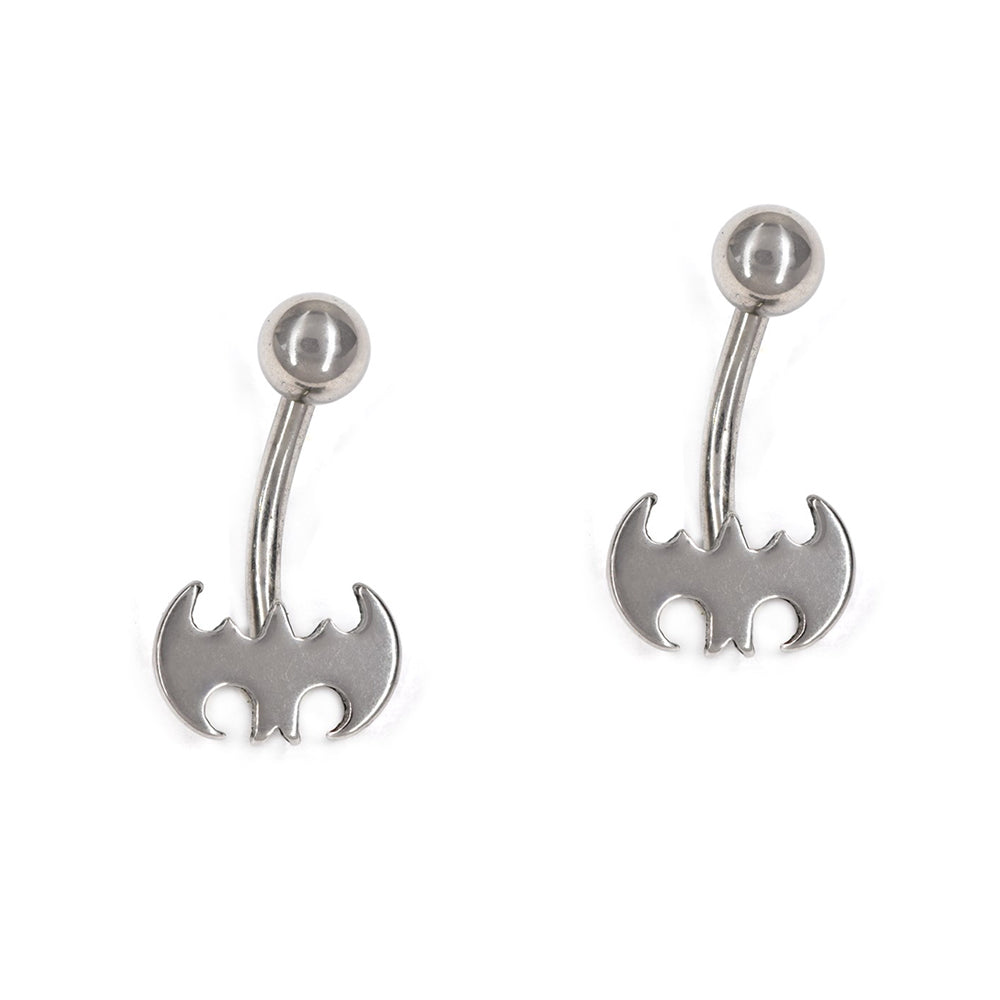 2 Pack Stainless steel batman belly ring - SSYBJ4478