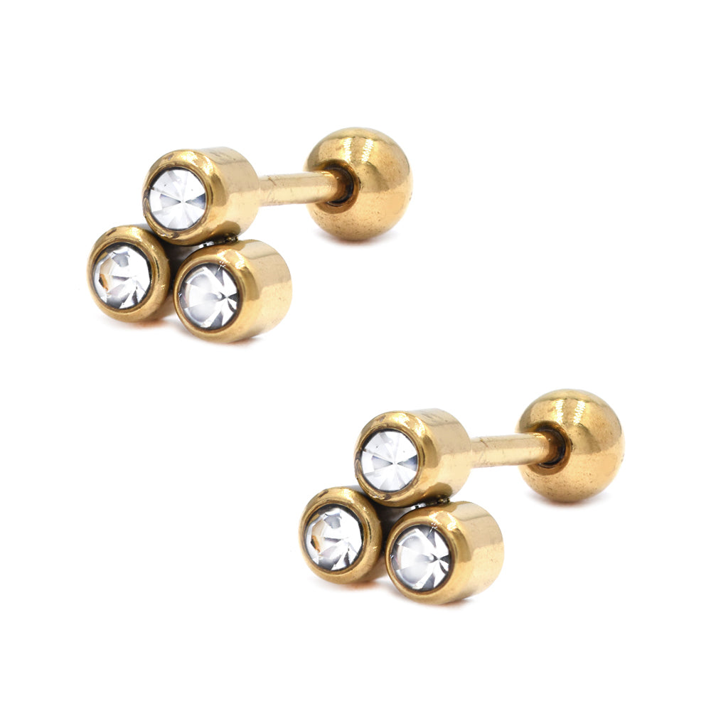 2 Piece Stainless steel piercing with Cubic Zirconia - SSYBJ4650