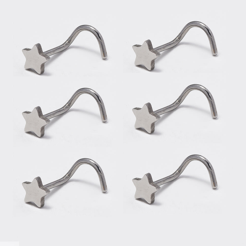 6 Piece Stainless steel star nose twist piercing - SSYBJ4826